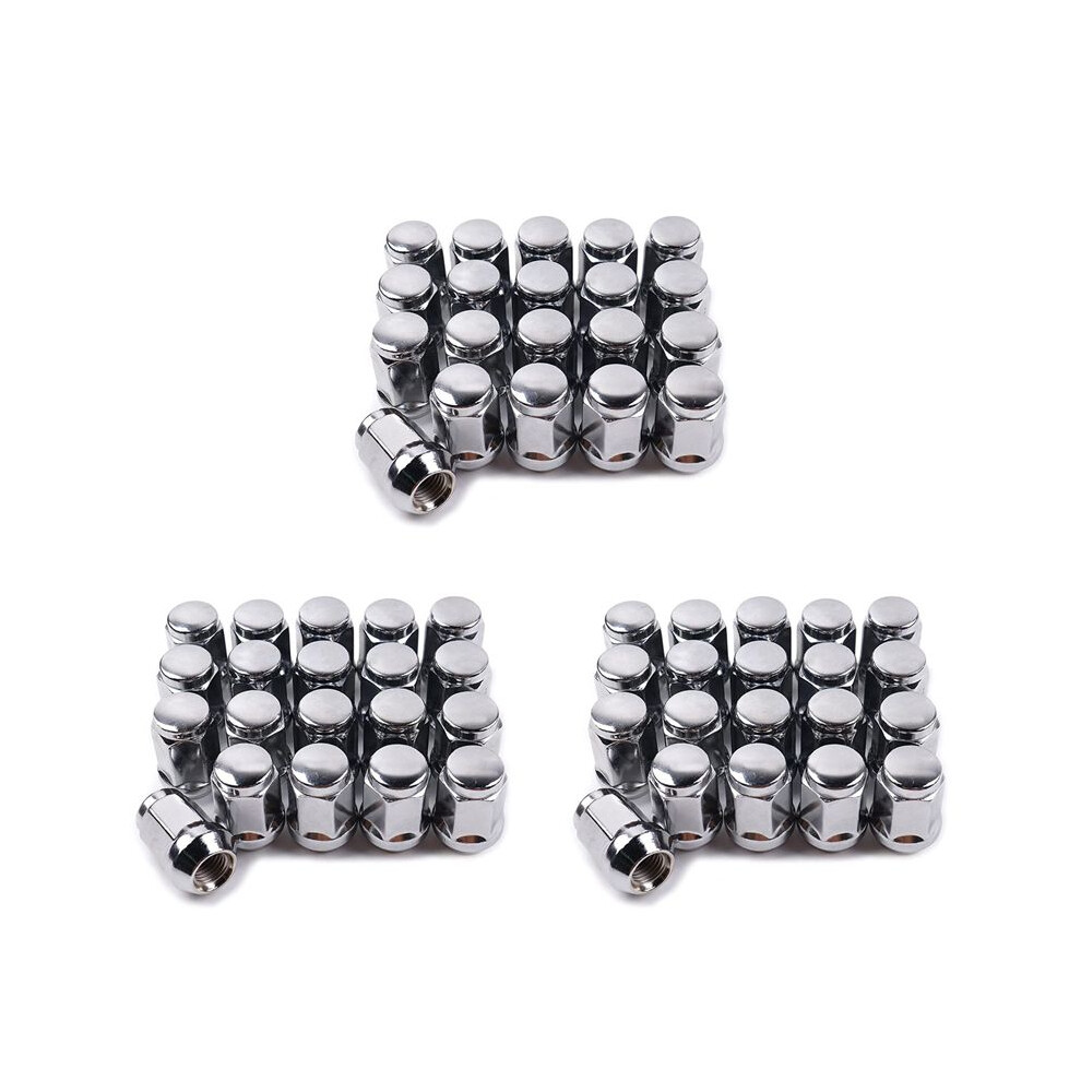 60Pcs 14X1.5 Lug Nuts - 19Mm Lug Nut 1.38 Inch Tall 3/4 Inch Hex Chrome Lug Nuts, For 1999-2021 Chevy Ado 1500 Silver 4711713569765