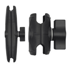 2PCS Double Socket Arm with 1 Inch Base Mount Motorcycle Camera Extension Arm, Aluminium Alloy 17cm & Nylon 6cm