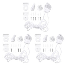 3X Roller Blind Fittings Kit, Roller Blinds Brackets with Beaded Chain, Curtain Roller Accessories for Windows