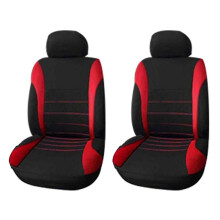 Front Car Covers Front Airbag Ready Sport Bucket Cover, 4-Piece Set Automobiles Covers (Black + Red)