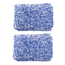 2X Car Soft High Density Pulizia Super Soft Car Wash Panno Microfiber Car Wash Asciugamano Spugna Block Bianco E Blu