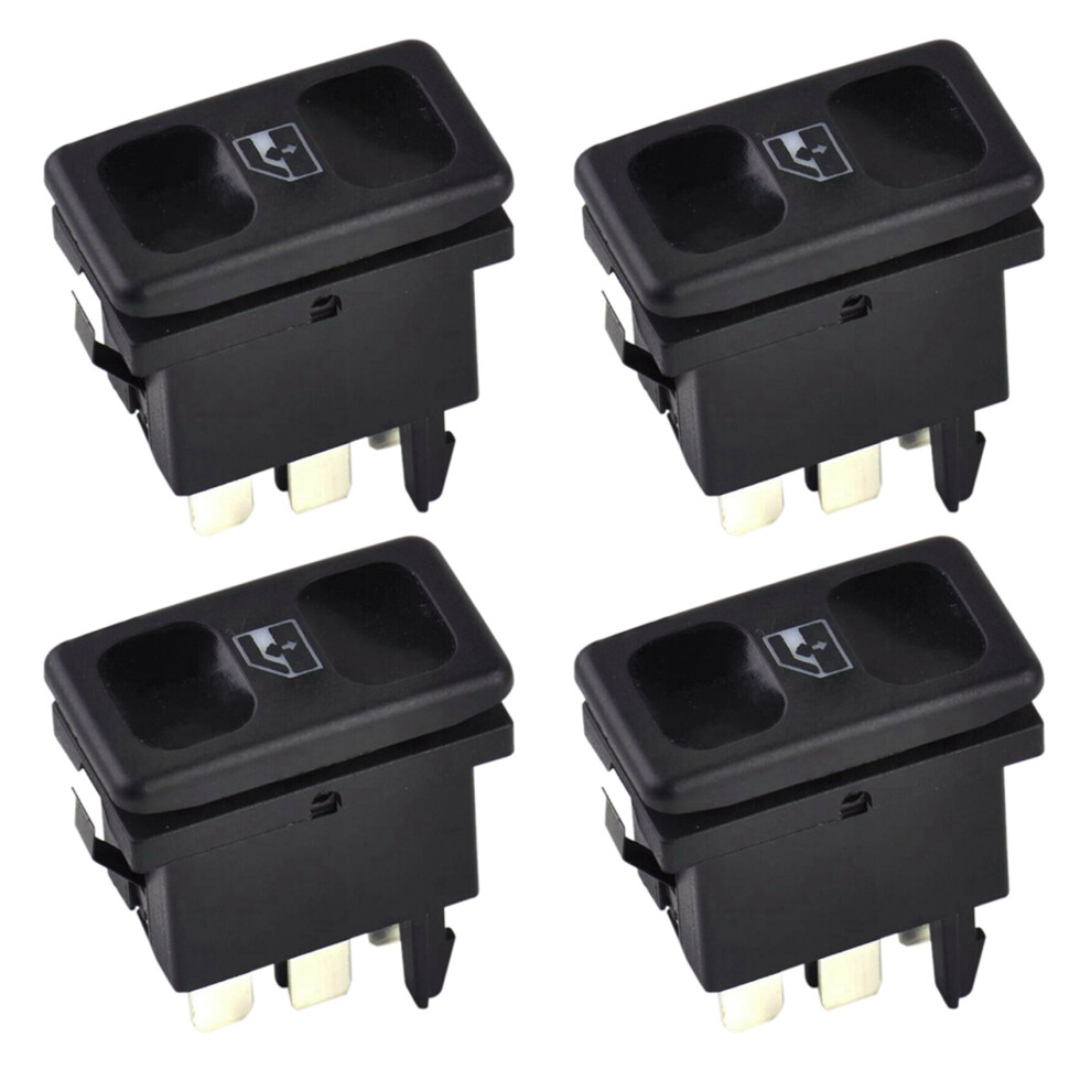 4Pcs Car Plastic Metal Power Window Control Button 191959855 Bdp605 For Mk2 1985 -1987 1988 1989 Black 4712531389399