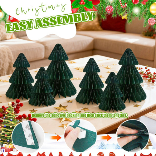 Honeycomb Paper Christmas Trees 6-Piece Set 1