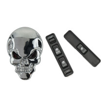 1 Pair Car Electric Power Window Master Control Left Right & 1 Pcs Punk 3D Skull Skeleton Badge Sticker Cool