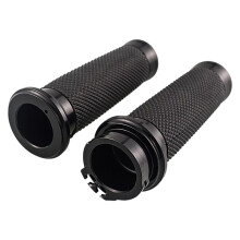 Motorcycle Hand Grips 1 Inch 25mm Handlebar Grips Rubber for Touring Road King Bobber Cafe Racer Black