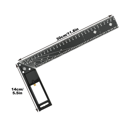 3 Pcs Right Angle Ruler Carpenter Square Layout Tool, Features Blade, Retractable Ledge, Spacing and Multi-Angle Scribe Mark 1