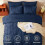 Σετ παπλωμάτων Queen Navy Blue Pintuck 7 τεμαχίων 2