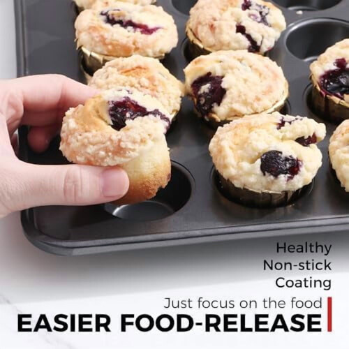 4-koppars muffinsplåt i kolstål, non-stick-beläggning 1