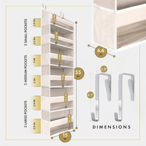 Αναβαθμισμένο σε σχέση με το The Door Organizer – 100D Extra Thick, Χωρητικότητα 50 λίβρες, 6 1