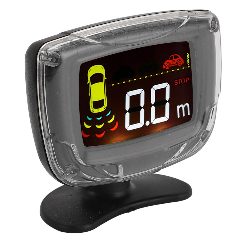 Car Reverse Radar System With 4 Sensors, Lcd Display, Warning Lights, Silver 9411385819728