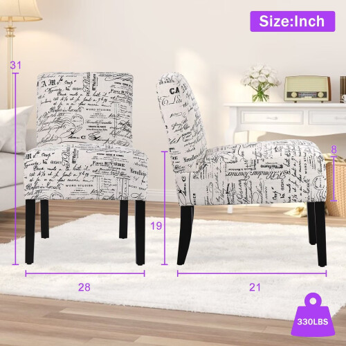 Upholstered Dining Chair White Solid Wood Legs 1