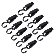 10 pezzi clip per ganci da abiti, girevoli, in plastica, neri