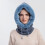 Γυναικεία καπέλα Slouchy Fleece Beanie με κασκόλ, μάσκα, κορδόνι, χειμωνιάτικο ζεστό καπέλο 4