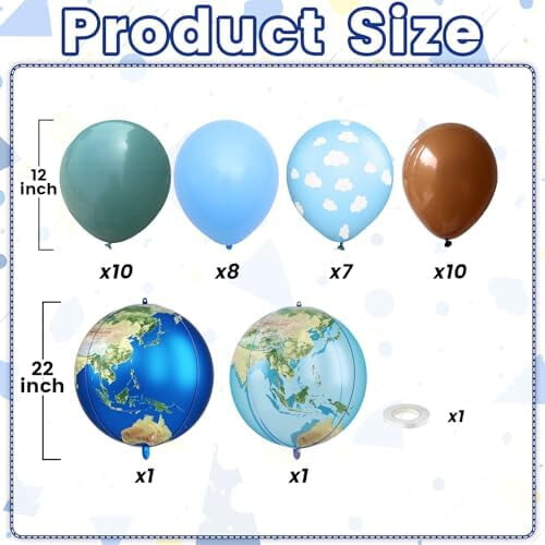 Dusty Blue Earth-ballonger 30 cm 2