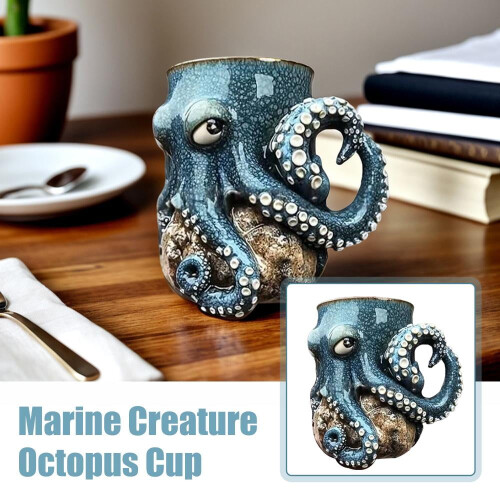 Δημιουργική κούπα Ocean Creature Octopus Κούπα καφέ, τσάι, ρητίνη, διακόσμηση δώρου 2