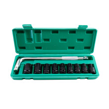 set di bussole a impulsi profondi da 40 mm, a 6 punti esagonali, da 8 a 24 mm, in acciaio