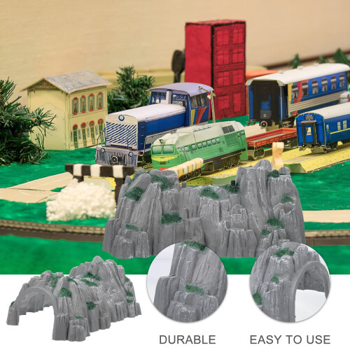 Tineasur Toy Train Accessory Cave Model Grey Plastic 1Set 1