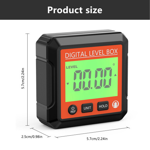Digital Level Box with Magnet, 4x90, Orange, ABS 1
