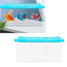 Acuario pequeño de acrílico con 3 compartimentos, transparente
