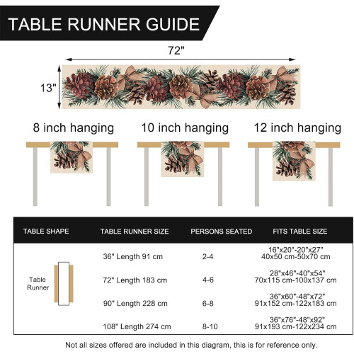 Winter Pine Cone Table Runner 13 x 72 in 1