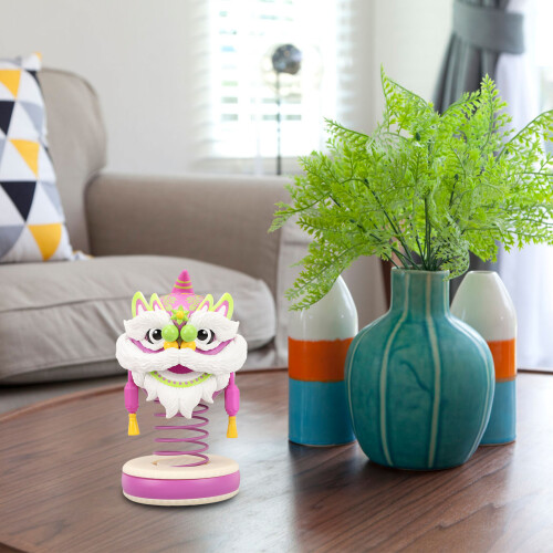 Auto-Bobblehead Löwe Ornament Gummi lila+weiß 2