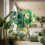 Bottle Green Water Lily Acrylic Wall Art 5
