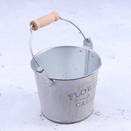 Iron Flower Bucket with Antique Finish 2