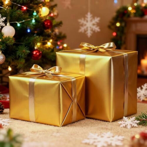 Gold Matte Metallic Wrapping Paper Roll 30 x 33 ft 1