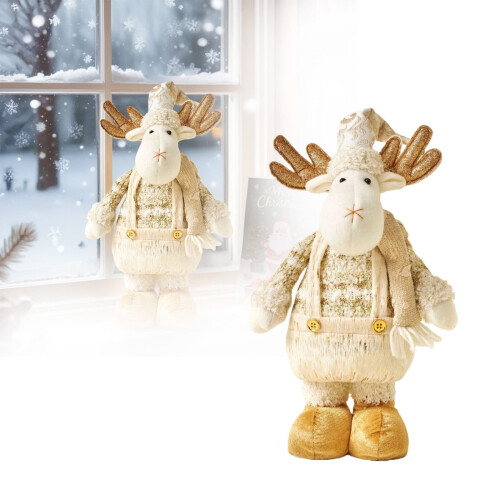 Festive Reindeer Cloth Figurine Desktop Ornament 1