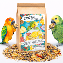 Premium Parrot Food- Exotic Parrot Mix -Mieszanka Owoców Egzotycznych Dla Dużych Papug 1Kg