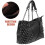 1 Bolsa de Ombro com Corrente Preta em PU da Moda 2