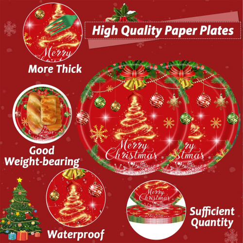 20-pack julpapperstallrikar 18 cm festligt porslin 2