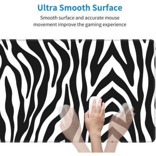 Zebra Texture Extended Gaming Mouse Pad, 31,511,8 ίντσες, αντιολισθητική βάση από καουτσούκ και 2