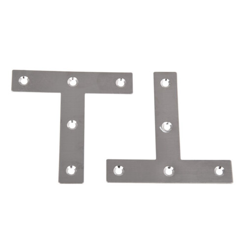 10 Pcs Angle Plate Corner Brace Flat T Shape Repair Bracket 80mm x 80mm 1