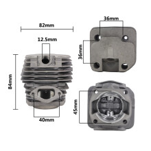2 Set Diameter 45mm Chainsaw Cylinder and Piston Set Fit 52 52Cc Chainsaw Spare Parts for Gasoline/Oil Chainsaw Spares