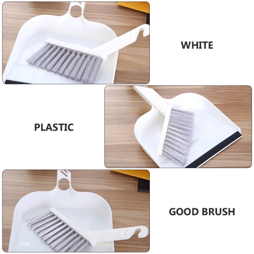 FRCOLOR kitchen broom and dustpan set white2pieces 2