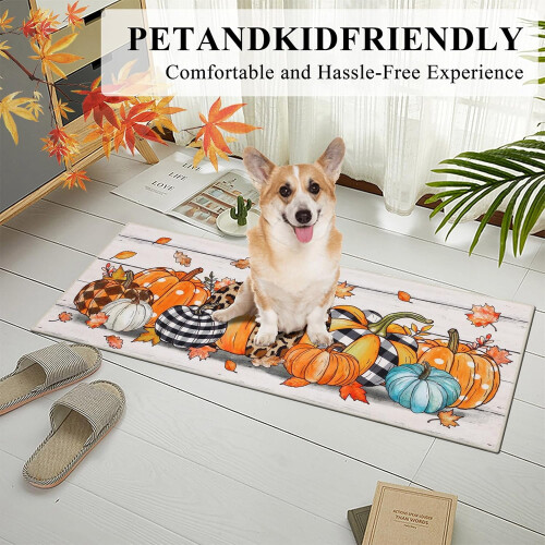 Fall Kitchen Rugs Set of 3 – Non-Slip Washable Polyester 2