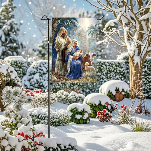 Religious Christmas Garden Flag 32x47cm Polyester 1