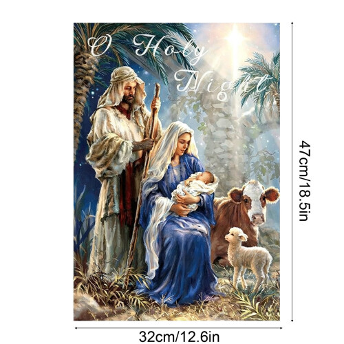 Religious Christmas Garden Flag 32x47cm Polyester 2