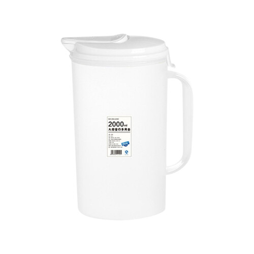 Διαφανής τετράγωνη πλαστική κανάτα 69oz/2L με καπάκι και λαβή, χωρίς BPA, άθραυστη, για 1