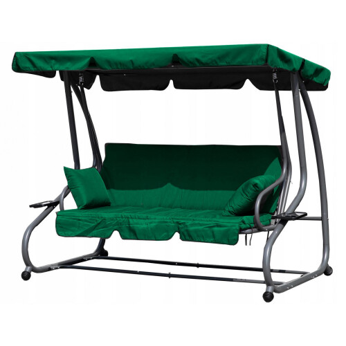 Klappbare Gartenschaukel 2in1, Kissen, grün