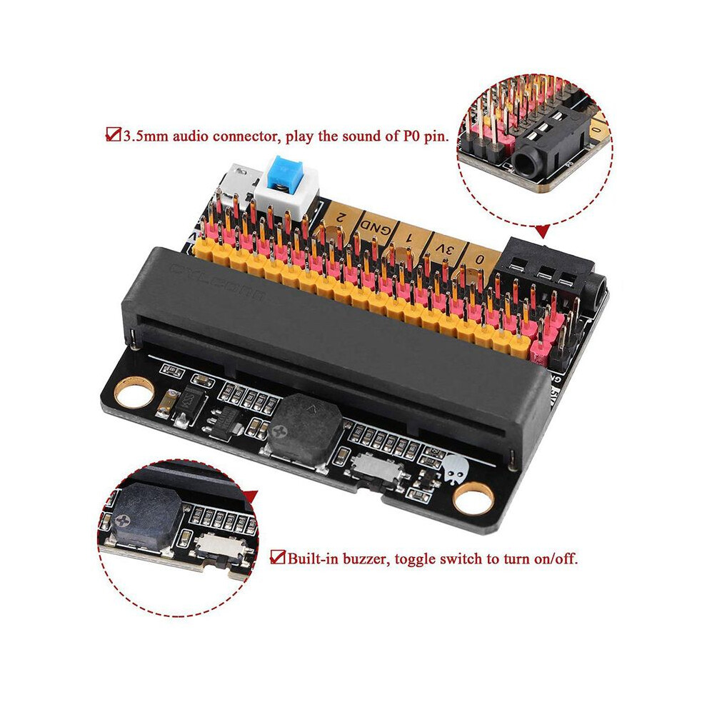 6X Micro-Bit Expansion Board Iobit V2.0 Breakout Adapter Shield With Buzzer For Bbc Micro:bit Kids's Python 6033601677030