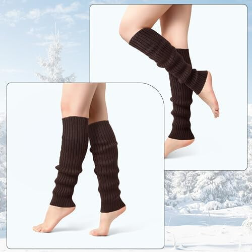 Gebreide beenwarmers voor dames – 2 paar, elastisch en warm 2