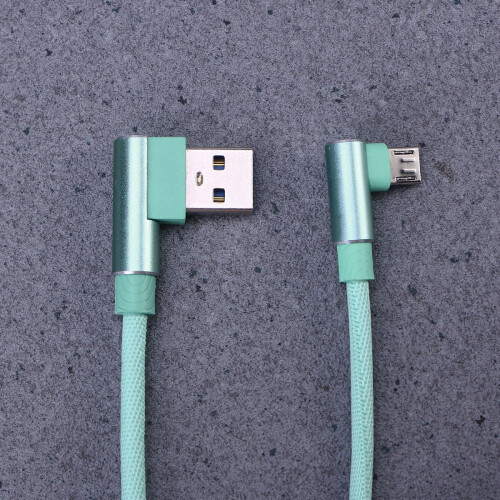 Καλώδιο Micro USB 1M ορθής γωνίας, πλεγμένο καλώδιο δεδομένων USB2.4A έως 90 μοίρες, 1