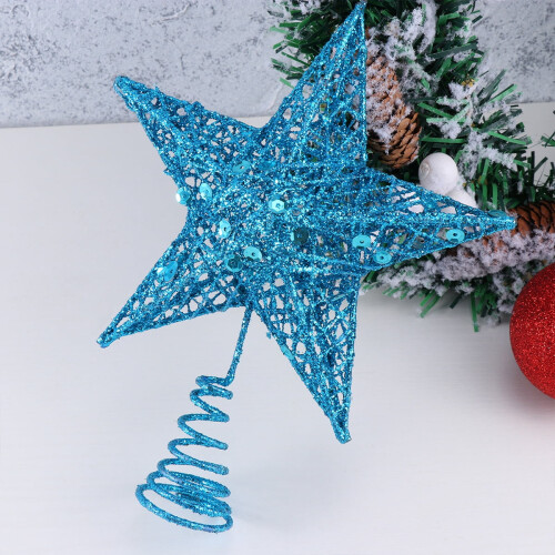 Christmas Tree Toppers Blue Iron Star Topper 1Pack 2
