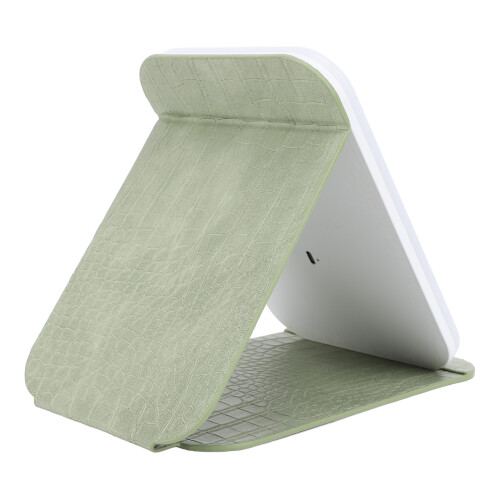 Foldable LED Lighted Makeup Mirror, 3000mAh Battery, Dimmable Green 2