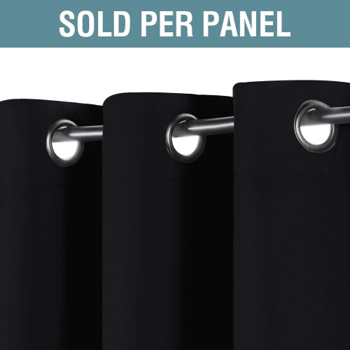 Blackout Curtain Panel 52x96 in Jet Black Grommet 1