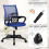 Mesh Office Chair with Lumbar Support and Armrests Blue 4