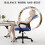 Mesh Office Chair with Lumbar Support and Armrests Blue 6