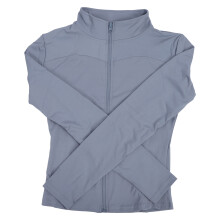 Grau & Seegrün Yoga-Jacke XXL Schlank Langarm Reißverschluss Polyesterfaser